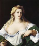 Palma Vecchio, Portrait of a Young bride as Flora